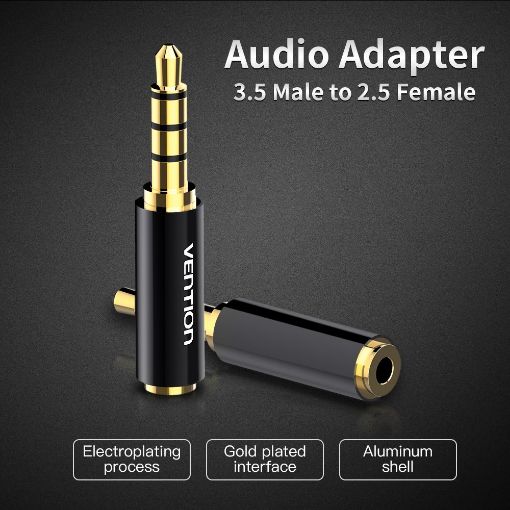 Εικόνα της Audio Adapter Vention 2.5mm to 3.5mm F/M Black BFBB0