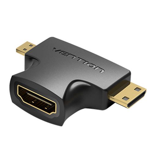 Εικόνα της Adapter Vention mini/micro HDMI to HDMI M/F Black AGFB0