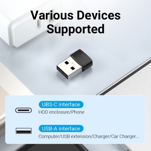 Εικόνα της Adapter Vention Type-C to USB-A F/M Black CDWB0