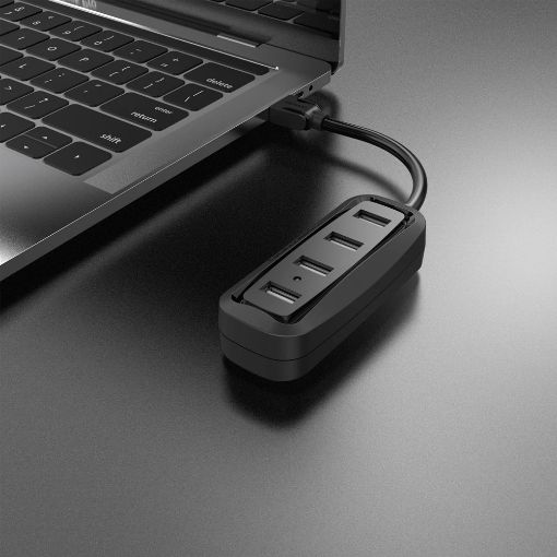 Εικόνα της USB Hub Vention 4-Port USB 2.0 Black (0.5m) VAS-J43-B050