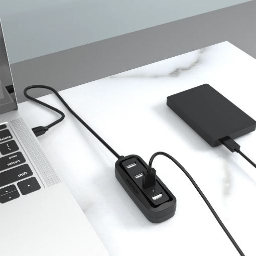 Εικόνα της USB Hub Vention 4-Port USB 2.0 Black (0.5m) VAS-J43-B050