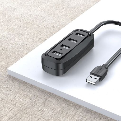 Εικόνα της USB Hub Vention 4-Port USB 2.0 Black (1m) VAS-J43-B100