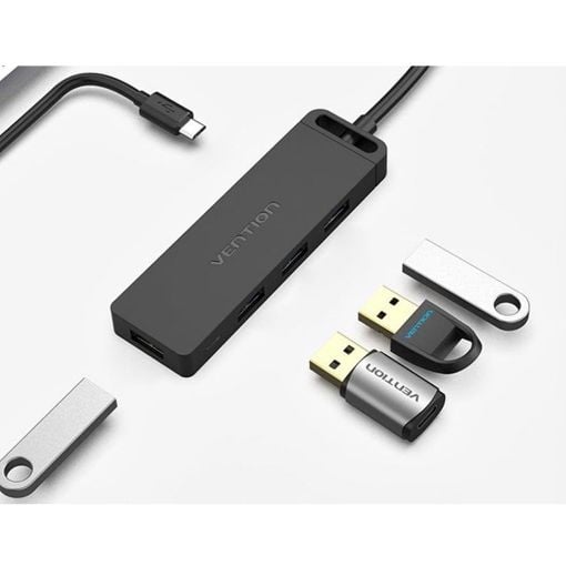 Εικόνα της USB-C Hub Vention 4-Port USB 3.0 Black (1m) TGKBF