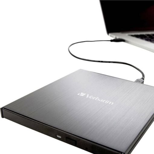 Εικόνα της External CD-DVD Writer Verbatim Slimline with USB-C Black 43886