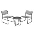 Εικόνα της Σετ Κήπου Βεράντας OEM με Τραπέζι και 2 Καρέκλες Μέταλλο/Rattan Γκρι VN3000150