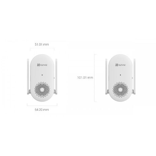 Εικόνα της Ezviz CH1 Smart Wi-Fi Chime for Battery-Powered Video Doorbells (EP3x Pro) White